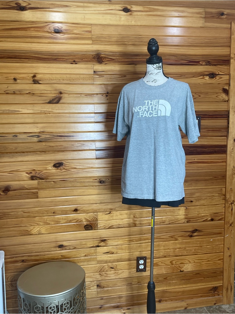 The North Face Heather Gray Logo Short Sleeve Tee